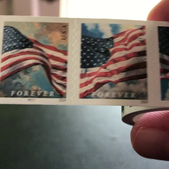 Forever Stamps 1 Roll Of 100 First Class USPS Stamp U.S. Flag Photo Postage - Picture 11 of 11